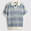 Cămășă polo din tricot cu dungi texturate