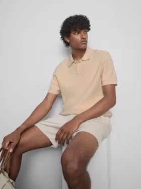 Cămășă polo din tricot texturat