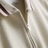 Cămășă polo texturat cu guler cu fermoar