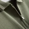 Cămășă polo texturat cu guler cu fermoar Cămășă polo texturat cu guler cu fermoar