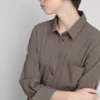 Cămașă cu dungi subțiri, cu finisaj periat Cămașă cu dungi subțiri, cu finisaj periat