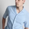 Cămașă cu mâneci scurte din amestec de in