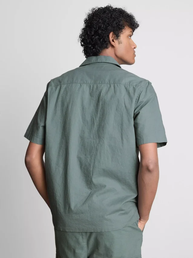 Cămașă cu mâneci scurte din amestec de in Cămașă cu mâneci scurte din amestec de in