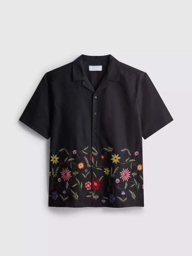 Cămașă cu mâneci scurte și broderie Cămașă cu mâneci scurte și broderie