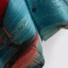 Cămașă cu mâneci scurte și nasturi, cu imprimeu de flamingo Cămașă cu mâneci scurte și nasturi, cu imprimeu de flamingo
