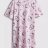 Cămașă de noapte din bumbac cu imprimeu Hello Kitty Cămașă de noapte din bumbac cu imprimeu Hello Kitty