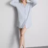 Cămașă de noapte oversized cu dungi, în stil boyfriend Cămașă de noapte oversized cu dungi, în stil boyfriend