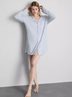 Cămașă de noapte oversized cu dungi, în stil boyfriend