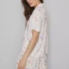 Cămașă de pijama cu mâneci scurte și imprimeu floral Cămașă de pijama cu mâneci scurte și imprimeu floral