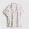 Cămașă de pijama cu mâneci scurte și imprimeu floral Cămașă de pijama cu mâneci scurte și imprimeu floral