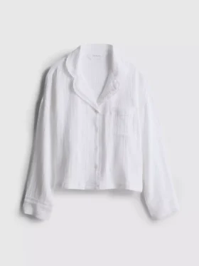 Cămașă de pijama din bumbac țesut, perfectă pentru relaxare