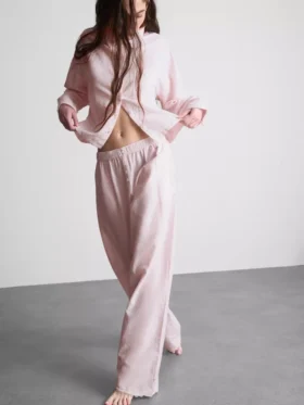 Cămașă de pijama din bumbac țesut tip Oxford