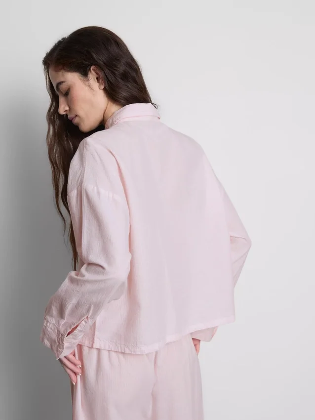 Cămașă de pijama din bumbac țesut tip Oxford Cămașă de pijama din bumbac țesut tip Oxford