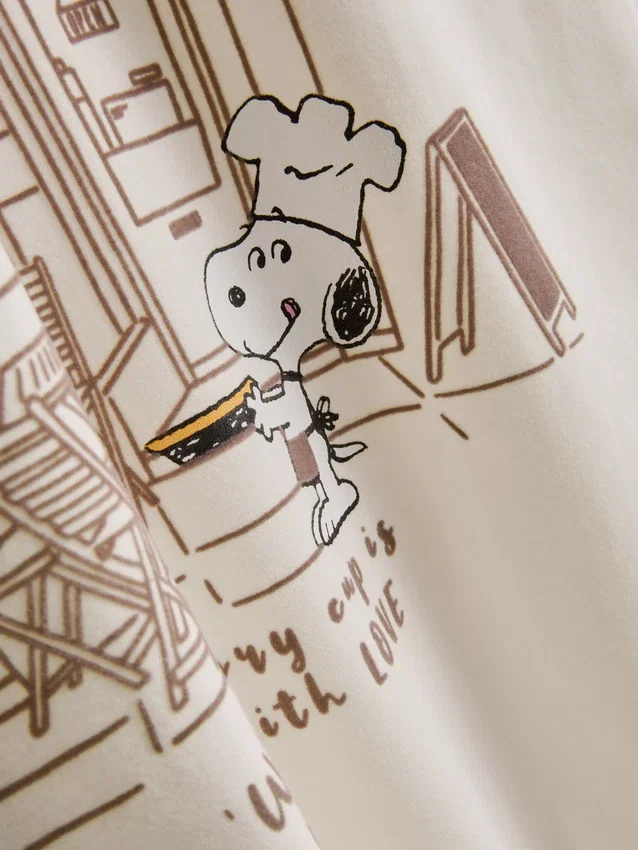 Cămășa din bumbac Peanuts Snoopy Cafe Cămășa din bumbac Peanuts Snoopy Cafe