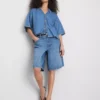 Cămașă din denim cu mânecă scurtă Cămașă din denim cu mânecă scurtă