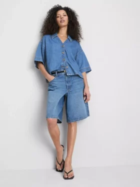 Cămașă din denim cu mânecă scurtă