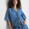 Cămașă din denim cu mânecă scurtă Cămașă din denim cu mânecă scurtă