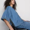 Cămașă din denim cu mânecă scurtă Cămașă din denim cu mânecă scurtă