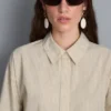 Cămașă din poplin de bumbac cu dungi