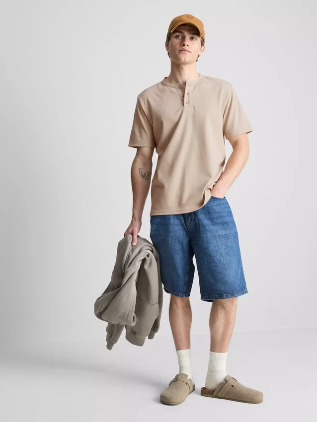 Cămășa Henley texturată Cămășa Henley texturată