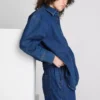 Cămașă lejeră din denim de bumbac, cu nasturi