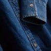 Cămașă lejeră din denim de bumbac, cu nasturi
