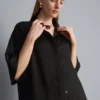 Cămașă lejeră din satin texturat