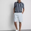 Cămășa polo din tricot cu dungi texturate