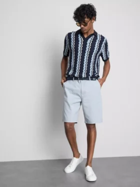 Cămășa polo din tricot cu dungi texturate