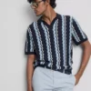 Cămășa polo din tricot cu dungi texturate