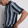 Cămășa polo din tricot cu dungi texturate
