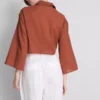 Cămașă scurtă din bumbac, cu legătură în față Cămașă scurtă din bumbac, cu legătură în față