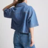 Cămașă scurtă, dreptă, din denim de bumbac