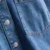Cămașă scurtă, dreptă, din denim de bumbac