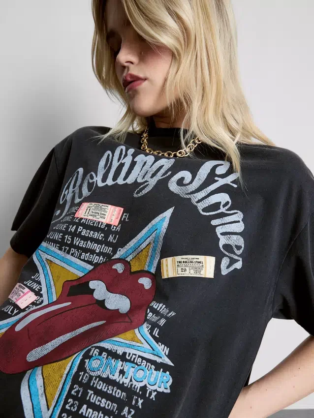 Cămășa-tricou cu imprimeu Rolling Stones Cămășa-tricou cu imprimeu Rolling Stones