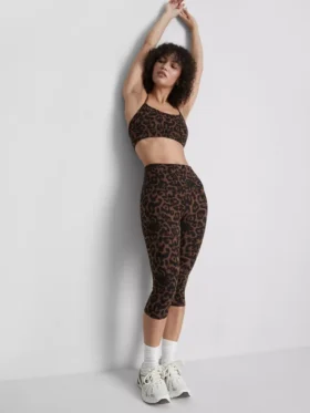 Colanți capri sport cu imprimeu leopard
