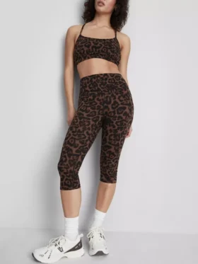 Colanți capri sport cu imprimeu leopard