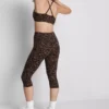 Colanți capri sport cu imprimeu leopard