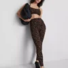 Colanți sportivi cu talie înaltă, cu imprimeu leopard Colanți sportivi cu talie înaltă, cu imprimeu leopard