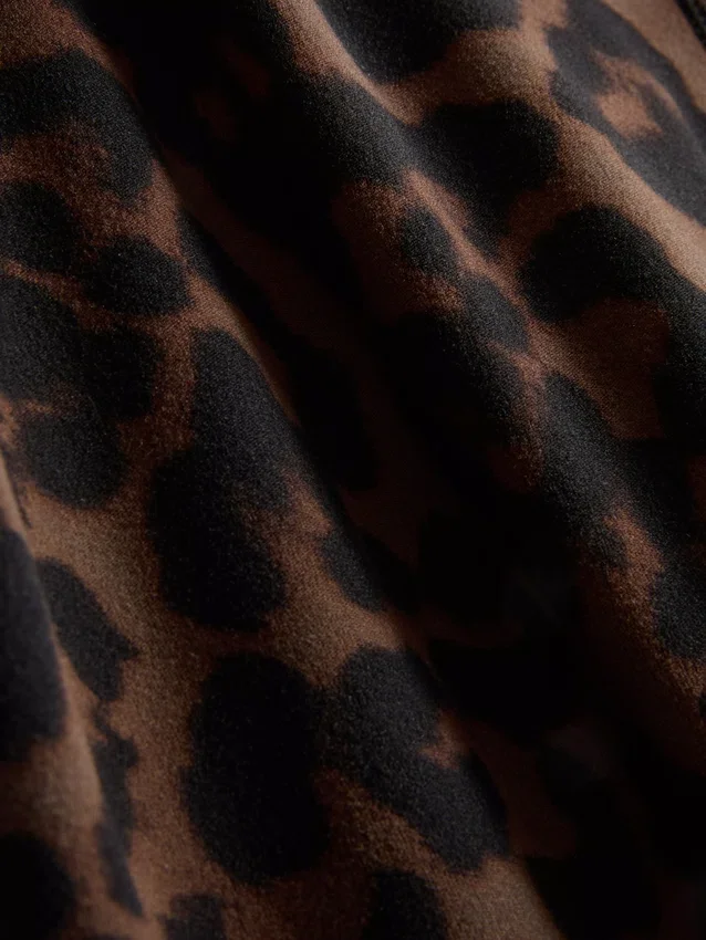Colanți sportivi cu talie înaltă, cu imprimeu leopard Colanți sportivi cu talie înaltă, cu imprimeu leopard