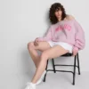 Colecția Primark | Hanorac cu umerii descoperiți și slogan Colecția Primark | Hanorac cu umerii descoperiți și slogan