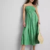 Colecția Primark | Rochie midi bandeau cu dungi și pliuri Colecția Primark | Rochie midi bandeau cu dungi și pliuri