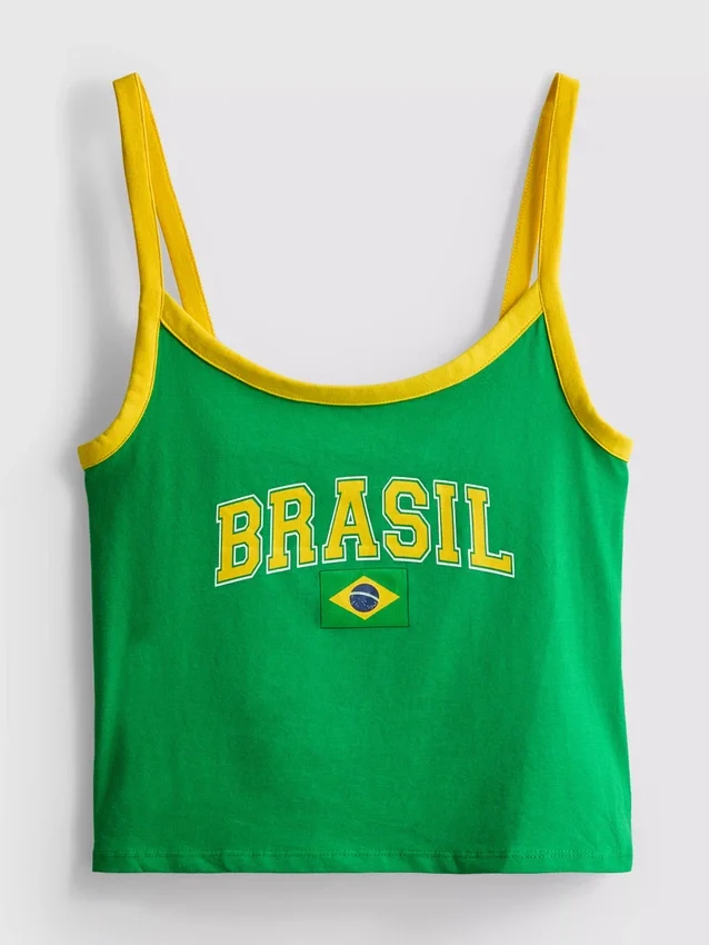 Colecția Primark | Top scurt cu bretele „Brazil” Colecția Primark | Top scurt cu bretele „Brazil”