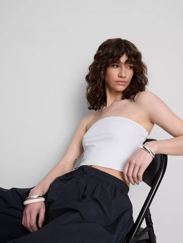 Colecția Primark | Tricou bandeau din jersey cu conținut ridicat de bumbac Colecția Primark | Tricou bandeau din jersey cu conținut ridicat de bumbac