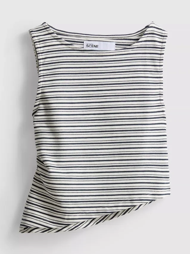 Colecția Primark | Tricou fără mâneci cu dungi asimetrice Colecția Primark | Tricou fără mâneci cu dungi asimetrice