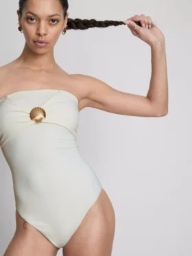Costum de baie bandeau cu accesorii în formă de scoici