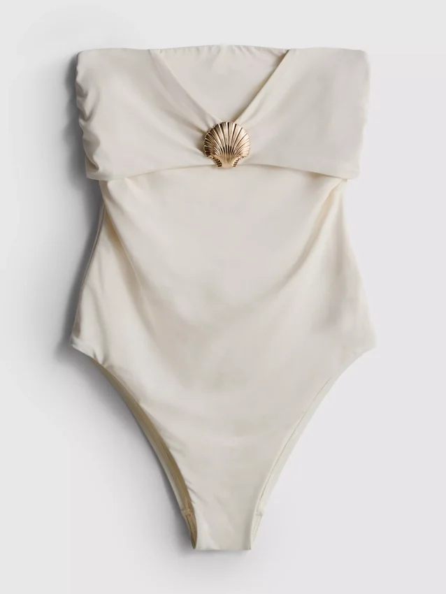 Costum de baie bandeau cu accesorii în formă de scoici Costum de baie bandeau cu accesorii în formă de scoici