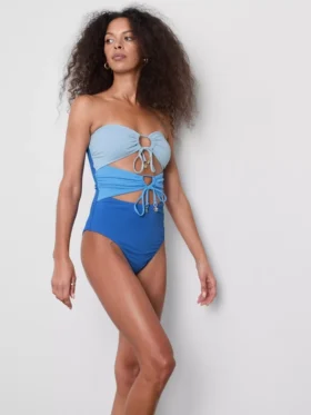 Costum de baie bandeau cu decupaje