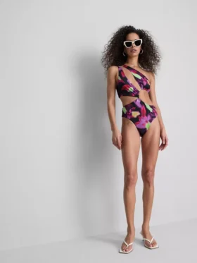 Costum de baie cu decupaje imprimate