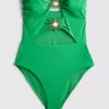 Costum de baie cu decupaje în formă de soare